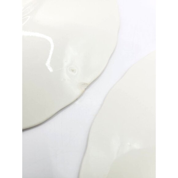 Vintage Limoges New Princess Porcelain Saucer Set Of 2 Gold Trim Scalloped Edges - Picture 6 of 7